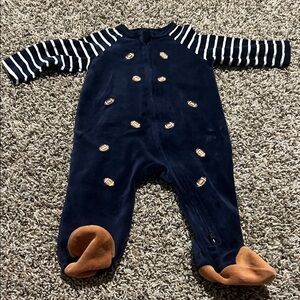 Navy and Brown Football Onesie